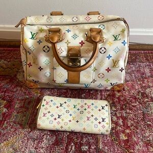 Multicolor Speedy 30 White - Louis Vuitton, matching zippy wallet